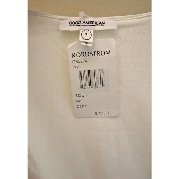 Good American Women Plus Sz 7 (4XL) Ivory Good Body Power Shoulder Bodysuit $109 - Picture 4 of 7
